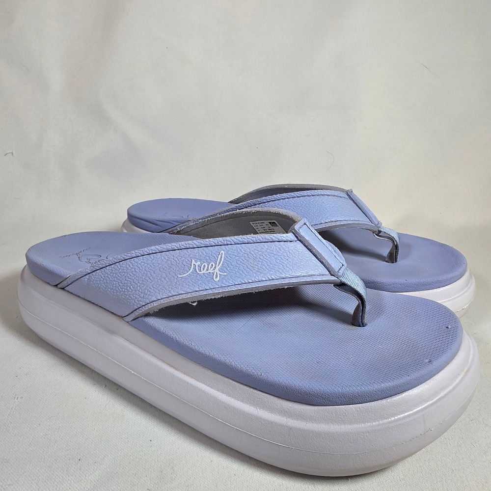 Reef Sierra Periwinkle Platform Flip Flop Sandals Womens 8 Chunky Thong Blue